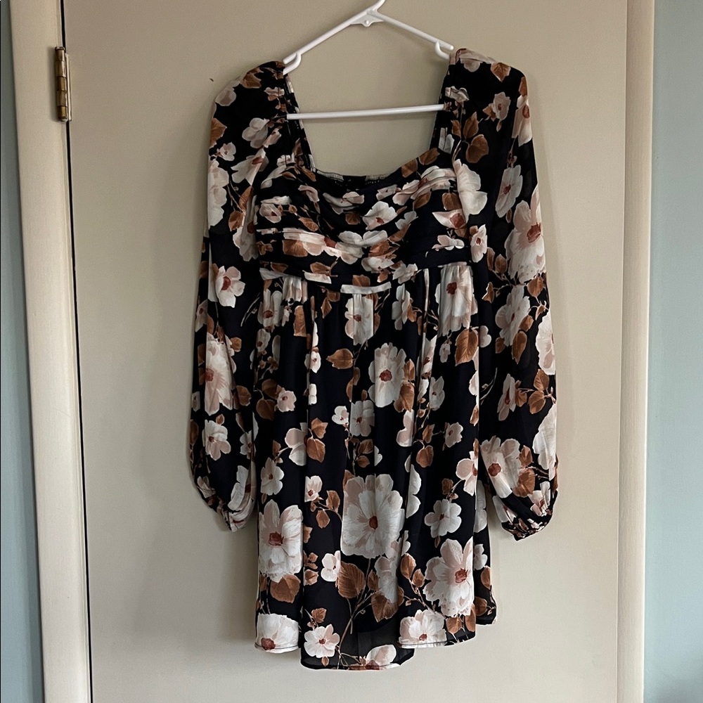 Abercrombie & Fitch Emerson Balloon Sleeve Floral Mini Dress